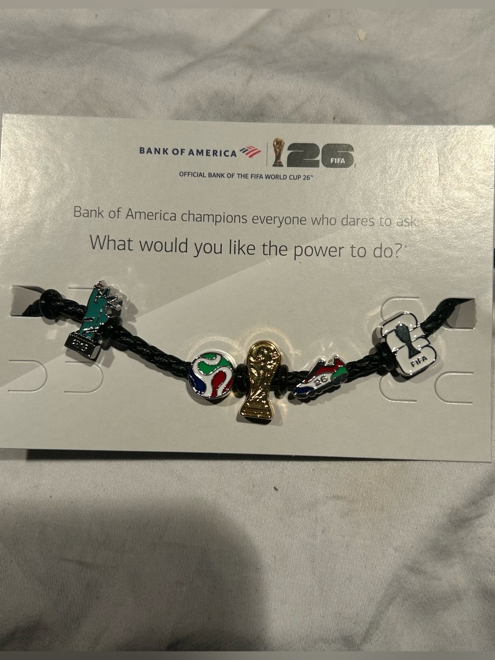 RARE NYC Bank of America FIFA World Cup 26 Charm Bracelet Black - LARGE